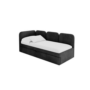 ALTDECOR JEDNOLŮŽKOVÁ POSTEL pro mládež s úložným prostorem, vpravo - ALVY 90x200 černá obraz