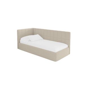 ALTDECOR JEDNOLŮŽKOVÁ POSTEL pro mládež s úložným prostorem a matrací H3/H4, vpravo - TULY 100x200 tmavě béžová obraz