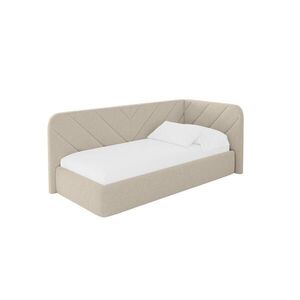 ALTDECOR JEDNOLŮŽKOVÁ POSTEL pro mládež s úložným prostorem a matrací H3/H4, vlevo - FIKY 80x200 tmavě béžová obraz