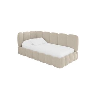 ALTDECOR JEDNOLŮŽKOVÁ POSTEL pro mládež s úložným prostorem, vpravo - AVRY 100x200 tmavě béžová obraz