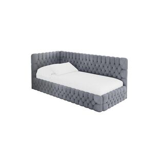 ALTDECOR JEDNOLŮŽKOVÁ POSTEL pro mládež s úložným prostorem a matrací H3/H4, vpravo - MULY 90x200 šedá obraz