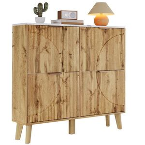 OKWISH BOTNÍK 105/24/95, 5 cm přírodní z MDF s klopnými dveřmi a deskou v mramorovém vzhledu obraz