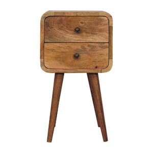 Artisan Furniture NOČNÍ SKŘÍŇKA Extra Mini, dubový vzhled, zakřivená, 1 zásuvka a otevřená přihrádka, béžová obraz