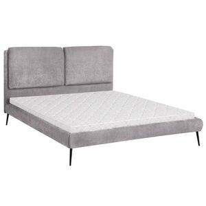 Beautysofa ČALOUNĚNÁ POSTEL Nuit, dvoulůžko 160x200 cm s pěnovou matrací 10 cm, žinylková látka, šedá obraz