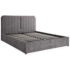 Beautysofa ČALOUNĚNÁ POSTEL Livre bez matrace, s úložným prostorem, plynovými písty, 160x200 cm, žinylková látka, tmavě šedá obraz