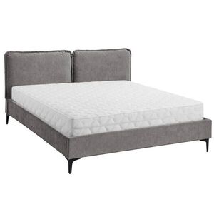 Beautysofa ČALOUNĚNÁ POSTEL Sombra, manželská postel 160x200 cm s taštičkovou matrací 26 cm, žinylková látka, tmavě šedá obraz