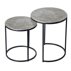 Livetastic SADA ODKLÁDACÍCH STOLKŮ, barvy stříbra, kov, 40/40/48 cm obraz