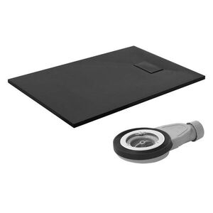 LuxeBath SPRCHOVÁ VANUŠKA 120x80 cm černá s odtokovou sadou z SMC obraz