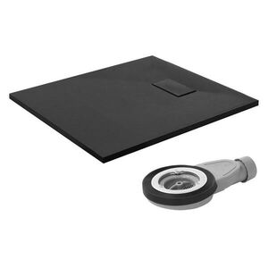 LuxeBath SPRCHOVÁ VANUŠKA 90x80 cm černá s odtokovou sadou z SMC obraz