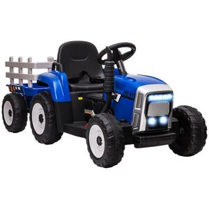 HOMCOM ELEKTRICKÝ traktor Dětský traktor s MP3 funkcí, 3–6 km/h, modrý obraz