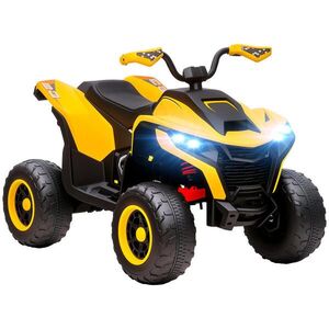 AIYAPLAY ELEKTRICKÁ čtyřkolka pro děti 12V elektrická dětská čtyřkolka se 2 motory, 3–6 km/h, žlutá obraz