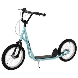 HOMCOM KOLOBĚŽKA Scooter Cityroller Dětská koloběžka s pneumatikami Nastavitelná Hliník Světle modrá obraz