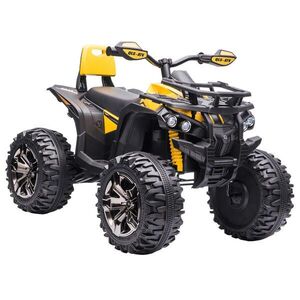 HOMCOM ELEKTRO-QUAD Dětská čtyřkolka se světlometem, dětská motorka s USB portem, žlutá obraz