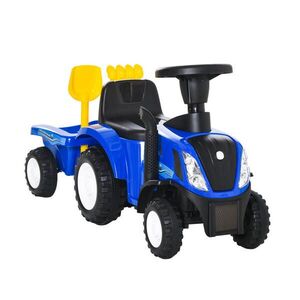 HOMCOM DĚTSKÉ ŠLAPACÍ AUTO, modré/žluté, PP + kov obraz