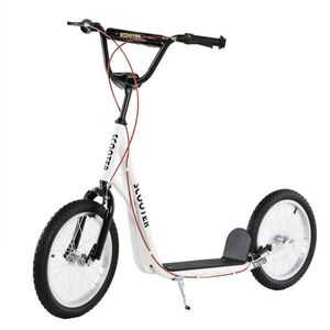 HOMCOM KOLOBĚŽKA Scooter Cityroller Dětská koloběžka s pneumatikami Nastavitelná Hliník Bílá obraz
