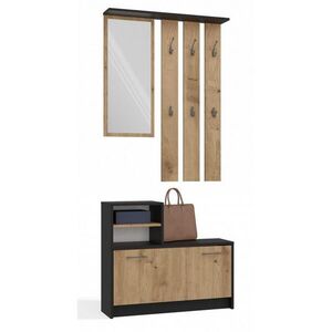 RAUMHIRSCH FURNITURE ŠATNA praktická šatníková sestava se zrcadlem antracitová, Artisan 85/180/24 obraz