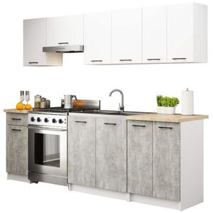 RAUMHIRSCH FURNITURE KUCHYŇSKÝ BLOK Bílá, beton 203/240/46 obraz
