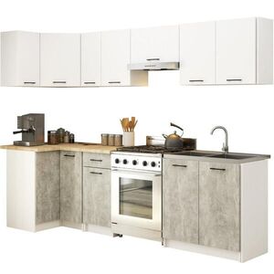 RAUMHIRSCH FURNITURE KUCHYŇSKÝ BLOK Bílá, Beton 203/300/46 obraz