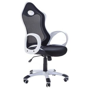 Beliani KANCELÁŘSKÁ ŽIDLE Polyester Černobílá Ichair obraz