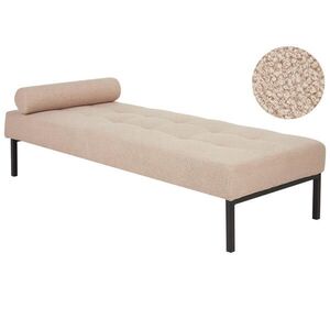 Beliani ČALOUNĚNÉ LEHÁTKO CHAISE LONGUE Bouclé Béžové Chinon obraz