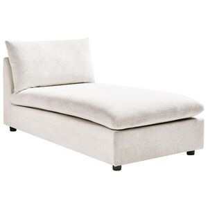 Beliani ČALOUNĚNÉ LEHÁTKO CHAISE LONGUE Látka Krémově bílé Vizille obraz