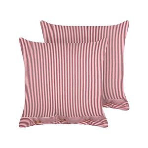 Beliani DEKORATIVNÍ POLŠTÁŘ sada 2 ks Červený 45/45 cm Aalita obraz