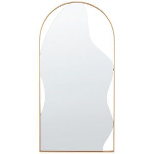 Beliani NÁSTĚNNÉ ZRCADLO Kov zlaté oválné 41/81 cm Colombier obraz