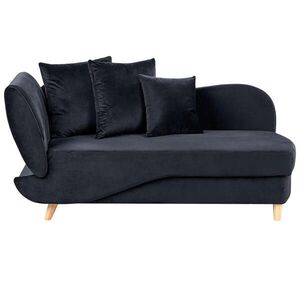 Beliani ČALOUNĚNÉ lehátko chaise longue levostranné Černé Meri obraz