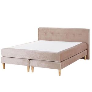 Beliani BOXSPRINGOVÁ POSTEL 160/200 cm Pastelově růžová Marquise obraz