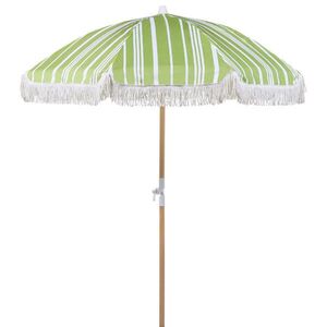 Beliani SLUNEČNÍK zelený/bílý s volánem 150 cm Mondello obraz