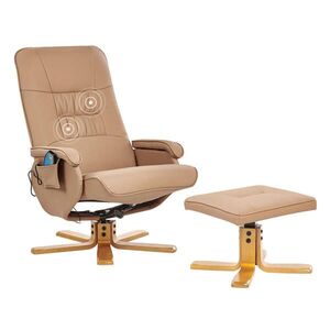 Beliani MASÁŽNÍ ŽIDLE Světle hnědá Relaxpro obraz