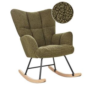 Beliani HOUPACÍ KŘESLO Bouclé Tmavě zelené Oulu obraz