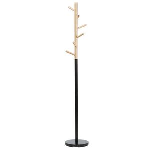 Beliani VĚŠÁK NA ŠATY Borovicové dřevo/Kov světle hnědý/černý 170 cm Aubum obraz