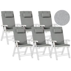 Beliani VENKOVNÍ sedací polštář sada 6 ks Šedý melírovaný 50/45 cm Java/Amantea Premium obraz