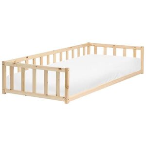 Beliani DĚTSKÁ POSTEL Borovicové dřevo 90/200 cm Světle hnědá Auribeau obraz