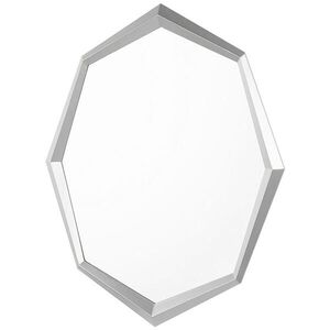 Beliani NÁSTĚNNÉ ZRCADLO stříbrné osmiúhelníkový 91/66 cm Oeno obraz