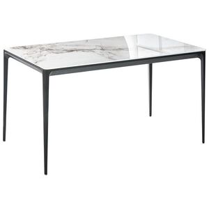 Beliani JÍDELNÍ STŮL Bílý Mramor 140/80 cm Sklo Jollein obraz