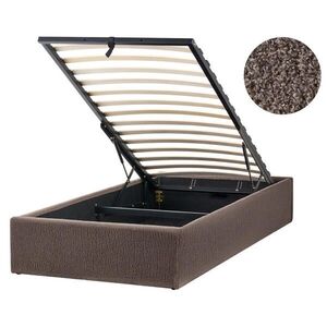Beliani POSTEL s úložným prostorem bez čela 90/200 cm Bouclé Taupe Dinan obraz