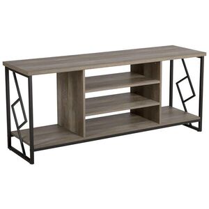 Beliani TV STOLEK Tmavě hnědý, Černý FORRES 40/140/60 cm obraz