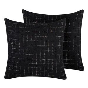 Beliani DEKORATIVNÍ POLŠTÁŘ sada 2 ks Černý 45/45 cm Bellflower obraz