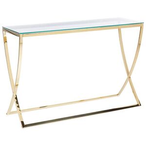 Beliani KONZOLOVÝ STOLEK Sklo/Nerezová ocel zlatý 120/40 cm Ringgold obraz