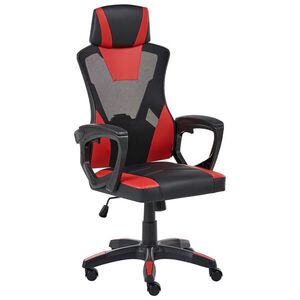 Beliani KANCELÁŘSKÁ ŽIDLE Umělá kůže Červená Ignis obraz