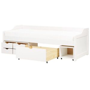 Beliani ROZKLÁDACÍ POSTEL s úložným prostorem 90x200 cm Bílá Royville obraz