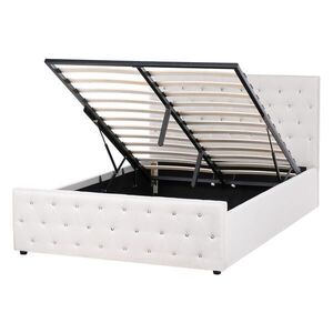 Beliani POSTEL s úložným prostorem 140/200 cm Látka Béžová Amiens obraz