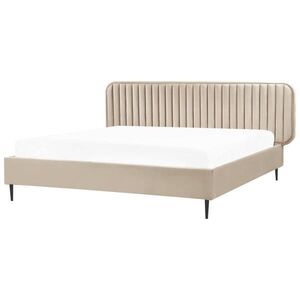 Beliani POSTEL s roštem 180/200 cm Taupe Brin obraz