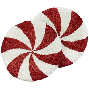 Beliani DEKORATIVNÍ polštář sada 2 ks Bílý 40/40 cm Swirl Candy obraz