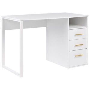 Beliani PSACÍ STŮL Bílý 120/60 cm Zerlay obraz