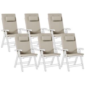 Beliani VENKOVNÍ sedací polštář sada 6 ks Taupe 50/45 cm Java/Amantea Premium obraz