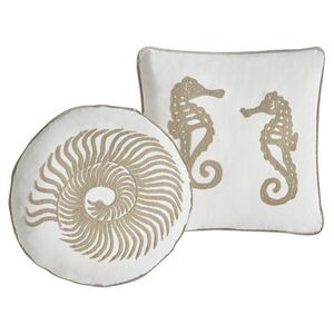 Beliani DEKORATIVNÍ POLŠTÁŘ sada 2 ks Bílý 45/45 cm Sindora obraz