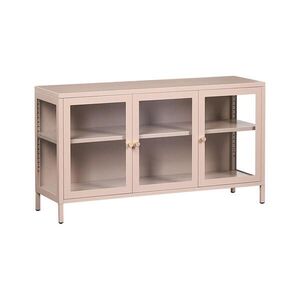Beliani SIDEBOARD se skleněnými dveřmi Kov 115 cm Béžový Newport obraz